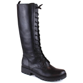 Bottes confortables en cuir pour femmes avec isolation noire Rieker 78543-00 le noir