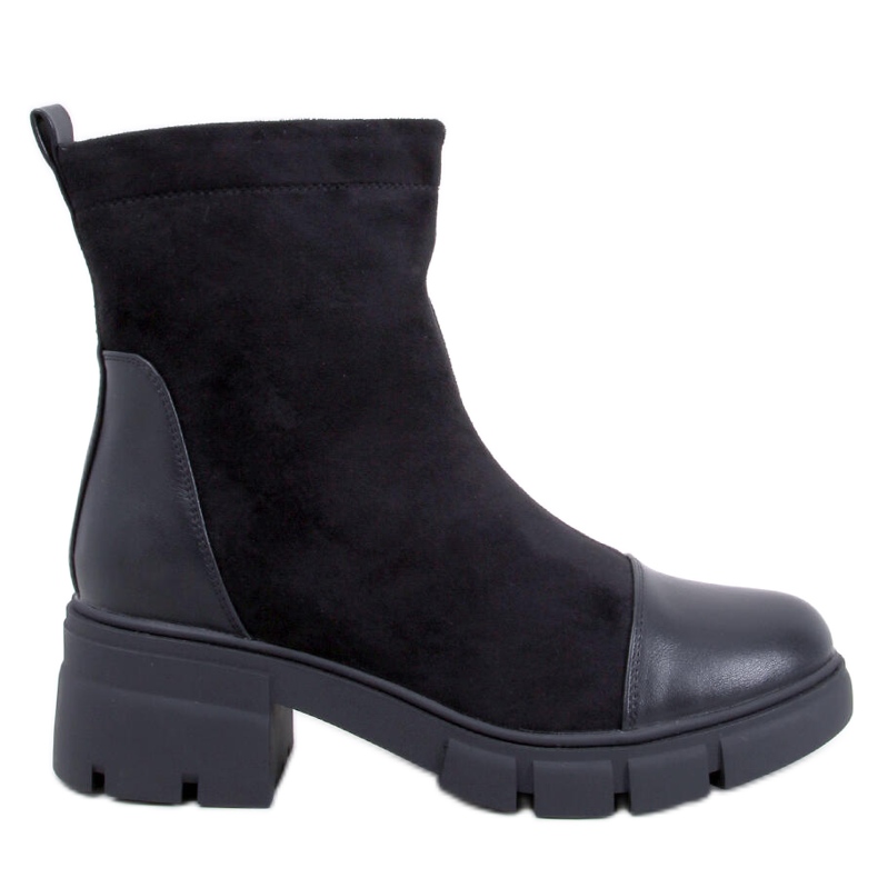 Olson Bottines à talons larges noires le noir