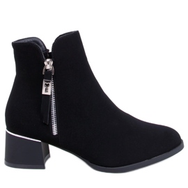 Leines Bottines noires à talons bas le noir