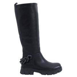 Bottines femme avec chaîne Guest Noir le noir