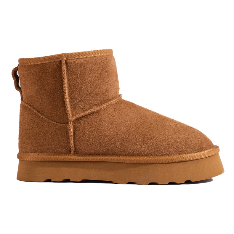 W. Potocki Bottes en daim marron avec fourrure de Potocki brun
