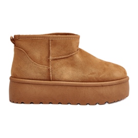 Camel Mennja, Bottes de neige à plateforme pour femmes brun