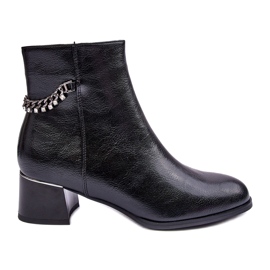 Seastar Bottes en cuir féminine à thèmes avec chaîne noire