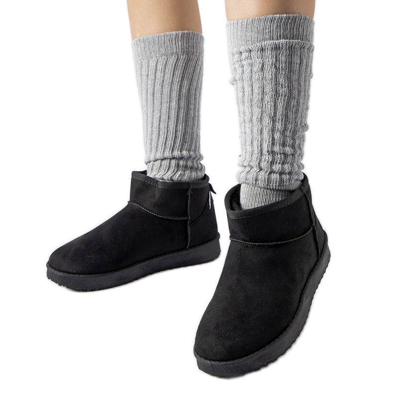Bottes de neige courtes isolées noires Guglielma le noir