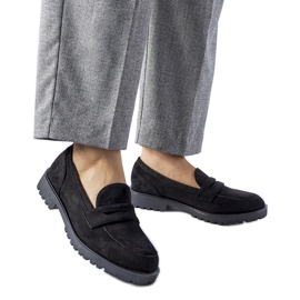 Mocassins classiques noirs en éco-daim le noir