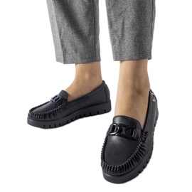 Mocassins noirs à boucle compensée le noir