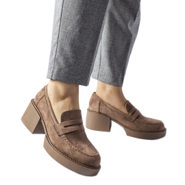 Mocassins marron avec bloc en éco-daim brun