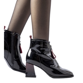 Bottines vernies noires avec bloc Bibbiano