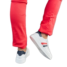 Baskets à lacets en cuir blanc