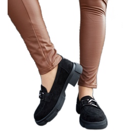 Mocassins massifs noirs à boucle le noir