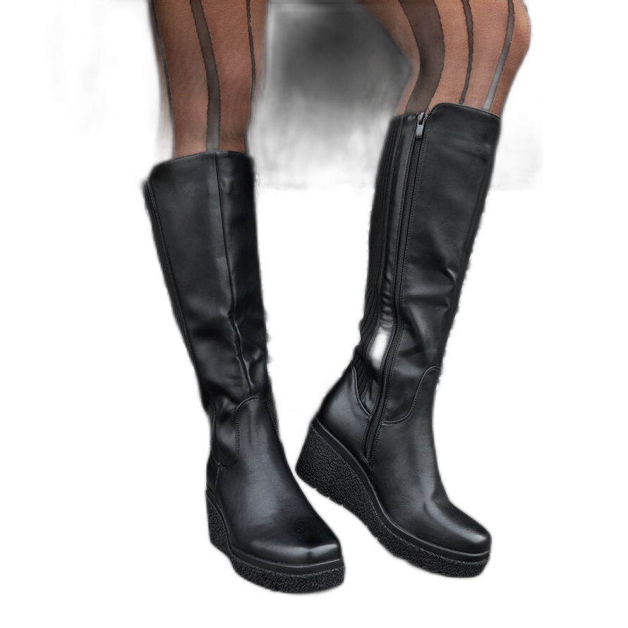 Bottes noires compensées hotsell