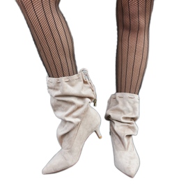 Bottines basses à enfiler en éco-daim en daim beige