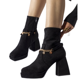 Bottines isolées noires avec pendentif Saviore