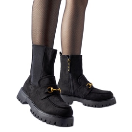 Bottes isolées noires avec boucle Overlook
