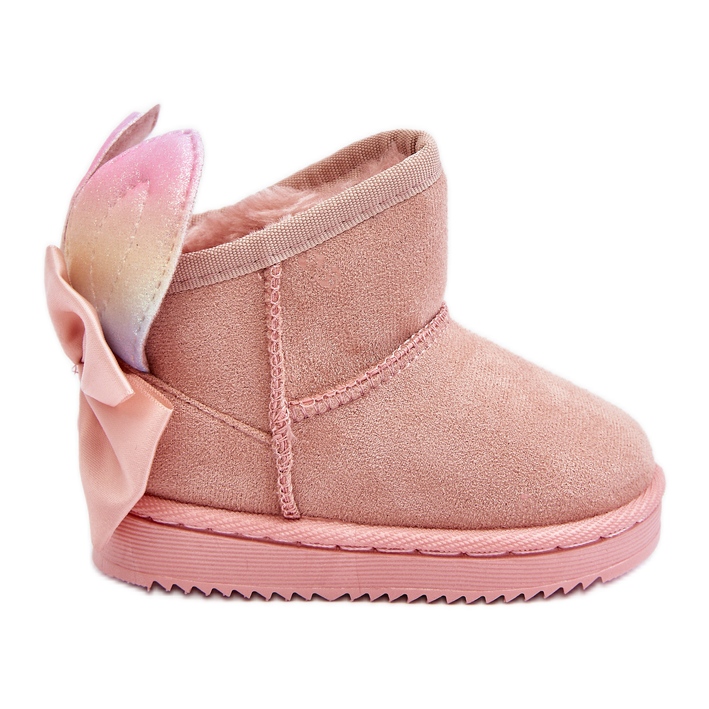 Bottes de neige isolées avec nœuds fille, rose Meriva