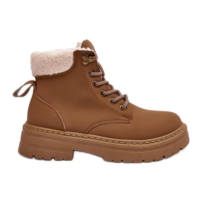 Bottes en cuir pour femmes avec peau de mouton marron Lynnvia brun Bottes en cuir pour femmes avec peau de mouton marron Lynnvia brun