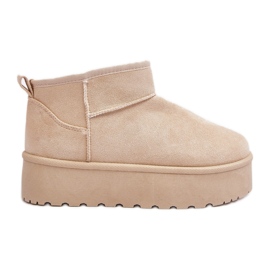 Bottes de neige à plateforme en daim beige clair Corcoran