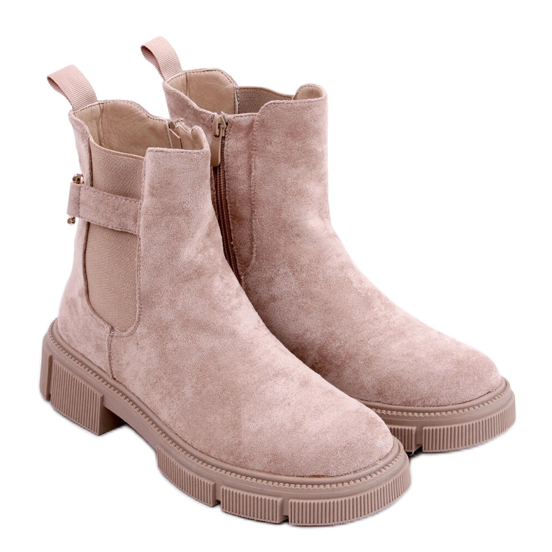 Bottines Chelsea femme Chance Kaki beige