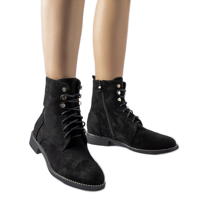 Bottines isolées noires en éco-daim Carpanzano le noir