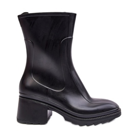 Bottines à talons hauts pour femmes, galoches mates, noires, Bertaida le noir