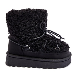 Bottes de neige chaudes pour enfants, à lacets noir, Asija