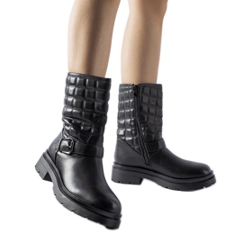 Bottines matelassées noires Bluffs