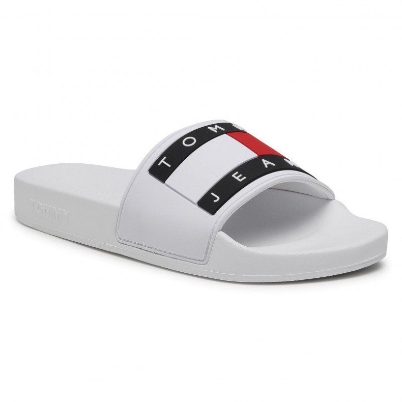 Tommy Hilfiger Tongs Tommy Jeans Flag Pool Slide W EN0EN01378-YBR blanche