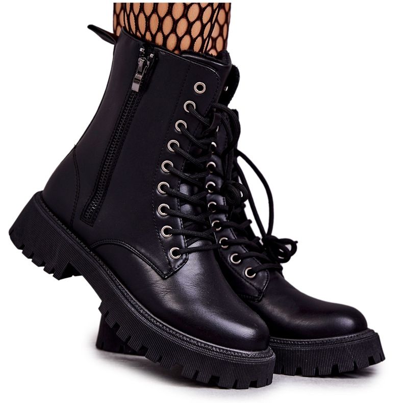 NEWS Bottines de travail isolées en cuir écologique, noir le noir