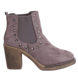 Bottes à talons larges de Hidalgo Grey gris Bottes à talons larges de Hidalgo Grey gris