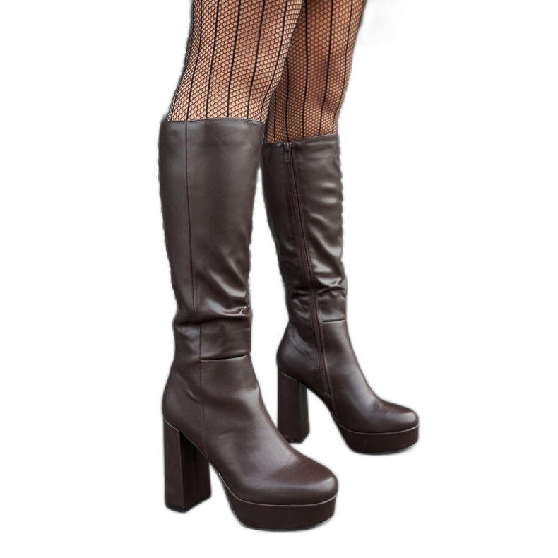 Bottes marron avec plateforme et talon de Zoccorino brun Bottes marron avec plateforme et talon de Zoccorino brun