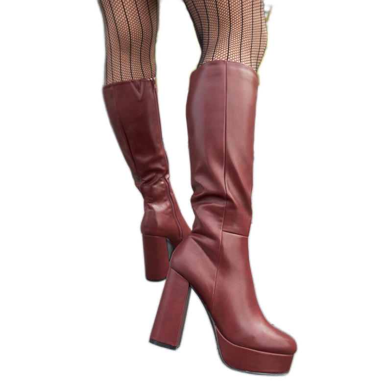 Bottines à plateforme et talons hauts bordeaux de Zoccorino rouge Bottines à plateforme et talons hauts bordeaux de Zoccorino rouge