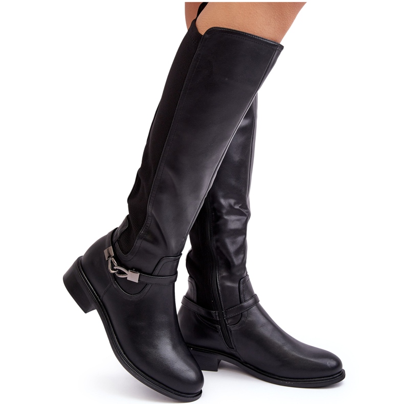 Cuissardes chauffantes pour femmes S.Barski HY07-329 Noir le noir