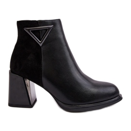 S.Barski Bottines en cuir pour femmes D&amp;A CR8171 Noir