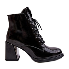 S.Barski Bottines à lacets pour femmes D&amp;A CR8163 Noir le noir