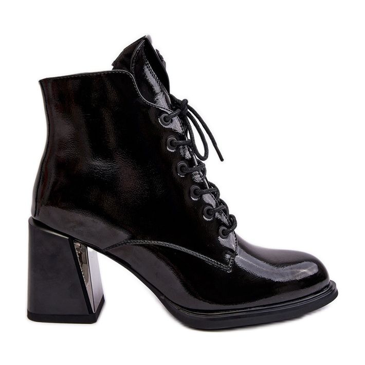 S.Barski Bottines à lacets pour femmes D&amp;A CR8163 Noir le noir