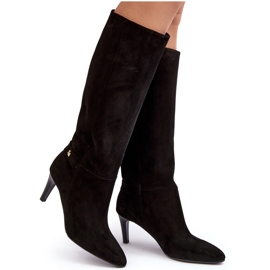 Bottes à talons hauts en daim pour femmes Laura Messi 2694 Noir