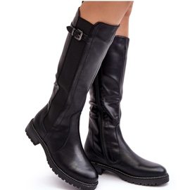 Cuissardes à talons plats pour femme, noir Klemmo le noir Cuissardes à talons plats pour femme, noir Klemmo le noir