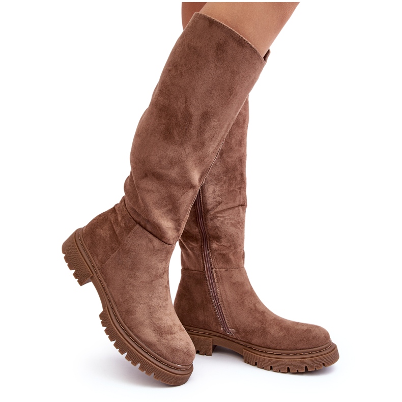 Cuissardes isolées marron pour femmes par Heliofa brun Cuissardes isolées marron pour femmes par Heliofa brun