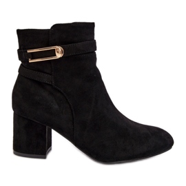 Bottines à talons bas pour femmes noires Verice le noir