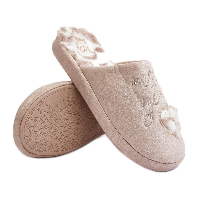 Pantoufles Geraja brillantes beiges pour femmes