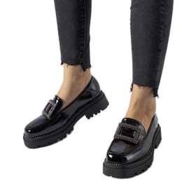 Mocassins vernis noirs avec strass de Clarks