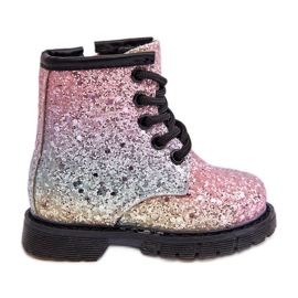 Bottes isolées à paillettes pour enfants avec fermeture éclair multicolore Saussa