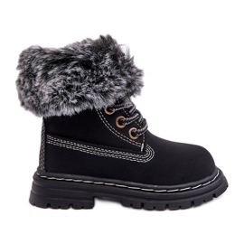 Bottines Trappeur Enfant avec Fermeture Éclair et Fourrure, Noir Gerande le noir Bottines Trappeur Enfant avec Fermeture Éclair et Fourrure, Noir Gerande le noir