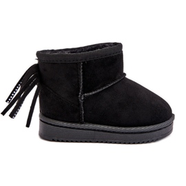 Bottes de neige isolées à franges pour enfants, noir Mikyla