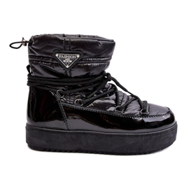 Bottes De Neige Plateforme À Laçage Femme Noir Fleure