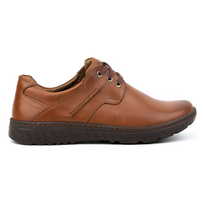 KOMODO Chaussures en cuir masculin décontractées 923k marron brun