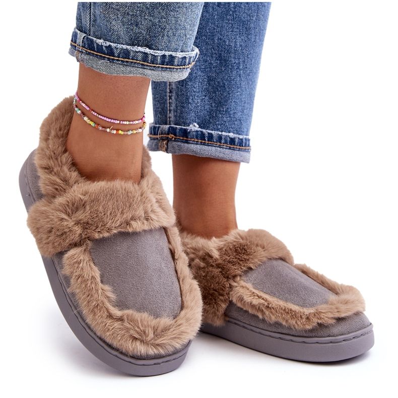 Chaussons Femme Avec Fourrure Gris Sailey Chaussons Femme Avec Fourrure Gris Sailey