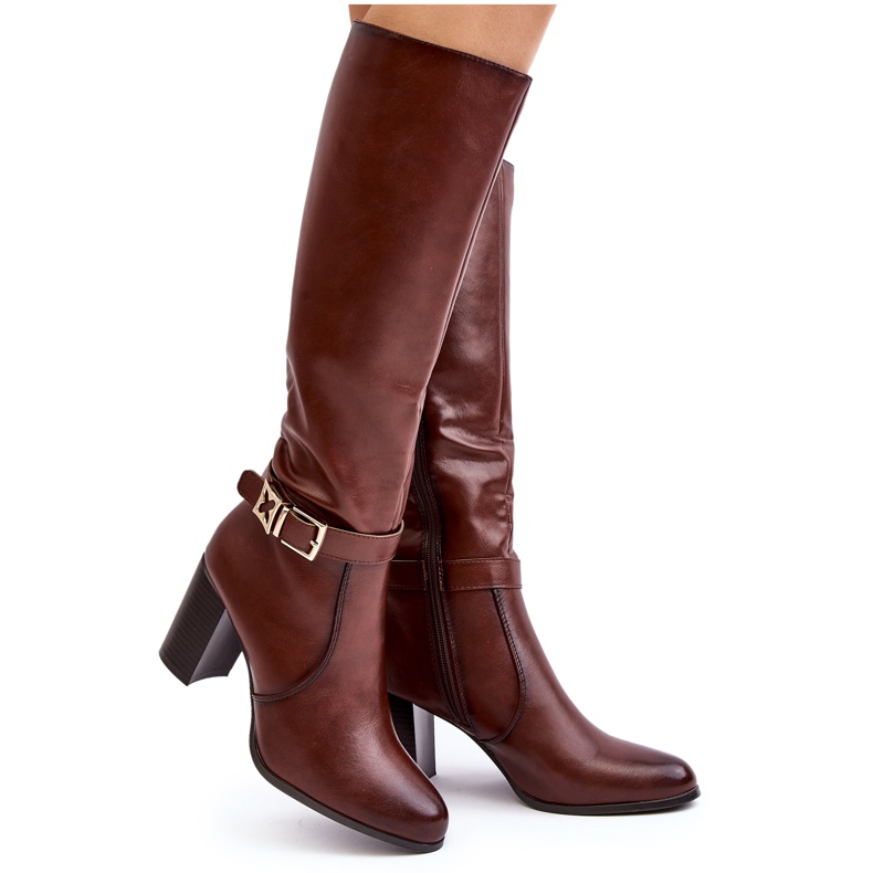 Sergio Leone Bottines à Talons Hauts et Boucle pour Femme, Marron Chaud Sendilia brun Sergio Leone Bottines à Talons Hauts et Boucle pour Femme, Marron Chaud Sendilia brun