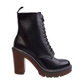 Bottines à lacets pour femmes noires Arove le noir