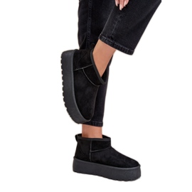 Bottes de neige à plateforme en daim pour femmes noires Ninala le noir